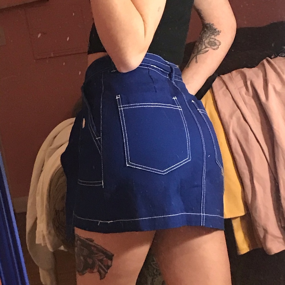 Dark Blue Mini Skirt
